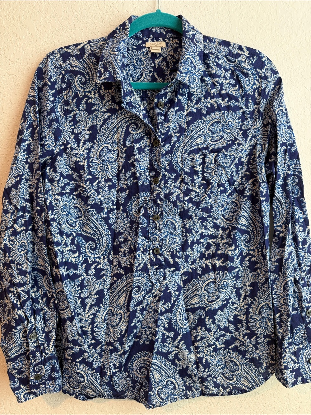 J. Crew Blue Paisley Shirt